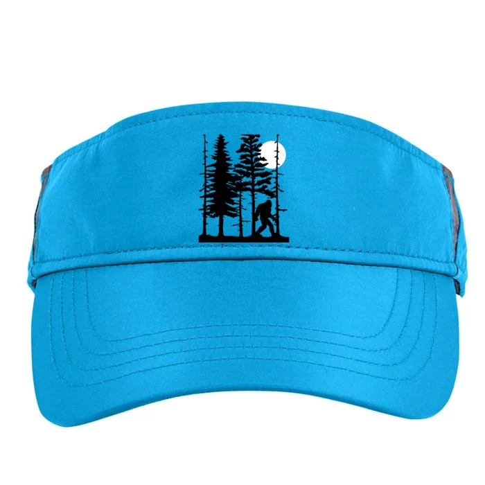 Bigfoot Hiding In Forest For Sasquatch Believers Gift Adult Drive Performance Visor