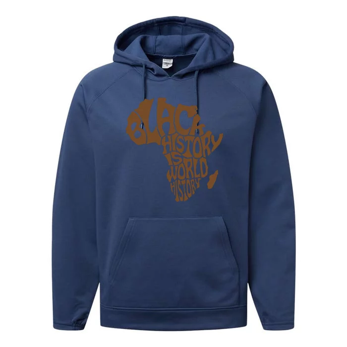 Black History Is World History , Afrocentric Performance Fleece Hoodie