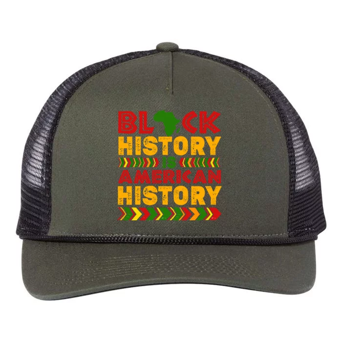 Black History Is American History Melanin Black History Gift Retro Rope Trucker Hat Cap