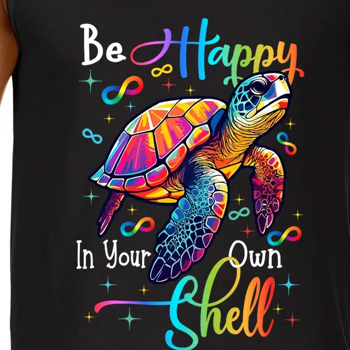 Be Happy In Your Own Shell Autism Awareness Rainbow Turtle Comfort Colors® Tank Top