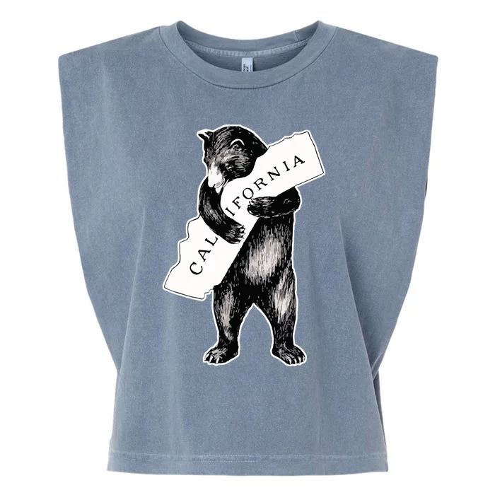 Bear Hug I Love California Artretro Vintage Cali Bear Garment-Dyed Women's Muscle Tee