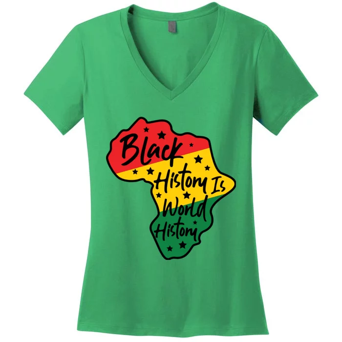 Black History Is World History Women's V-Neck T-Shirt