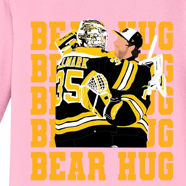 Bear Hug Ice Hockey Linus Hockey Player Ull!Mark Jeremy Hockey Baby Long Sleeve Bodysuit