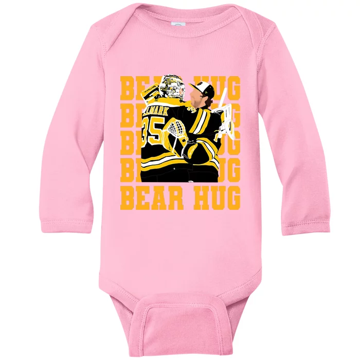 Bear Hug Ice Hockey Linus Hockey Player Ull!Mark Jeremy Hockey Baby Long Sleeve Bodysuit