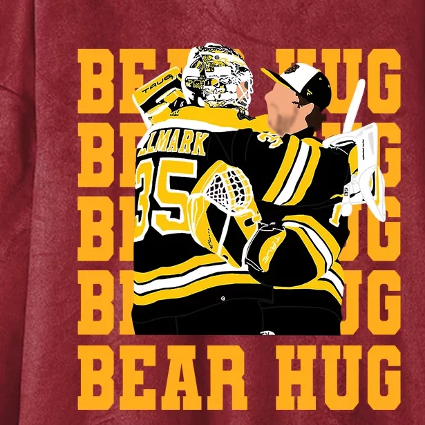 Bear Hug Ice Hockey Linus Hockey Player Ull!Mark Jeremy Hockey Hooded Wearable Blanket