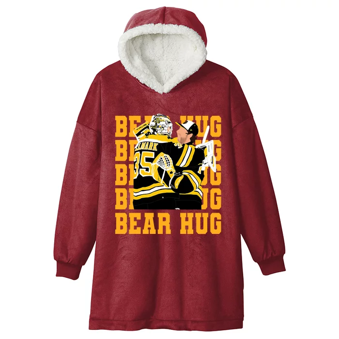 Bear Hug Ice Hockey Linus Hockey Player Ull!Mark Jeremy Hockey Hooded Wearable Blanket