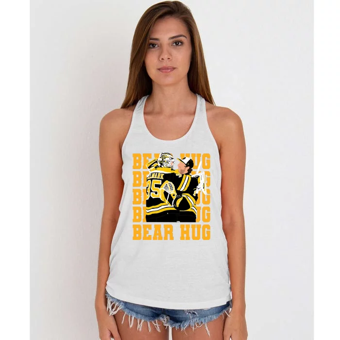 Bear Hug Ice Hockey Linus Hockey Player Ull!Mark Jeremy Hockey Women's Knotted Racerback Tank