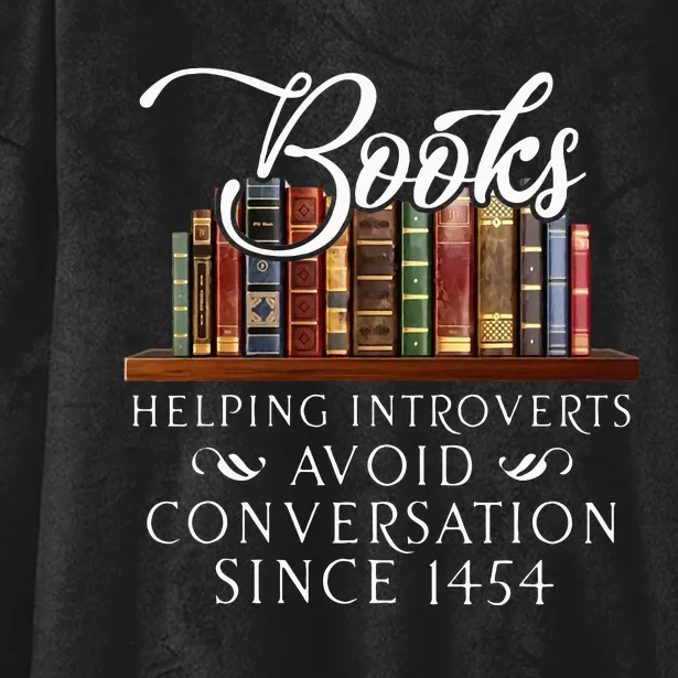 Books helping introverts avoid conversation Hooded Wearable Blanket