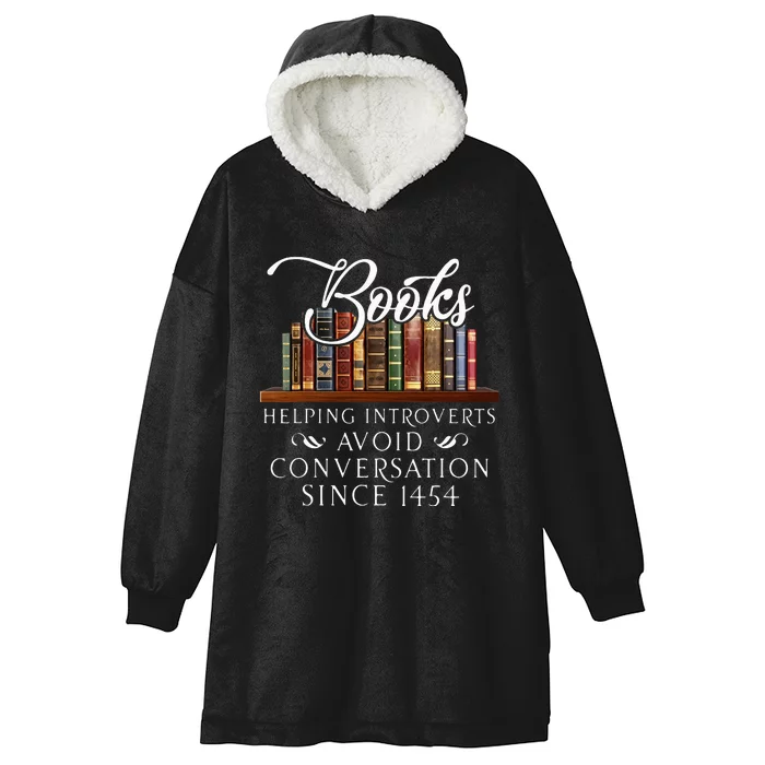 Books helping introverts avoid conversation Hooded Wearable Blanket