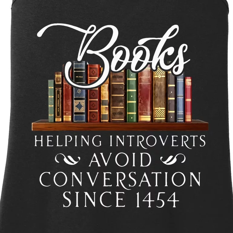 Books helping introverts avoid conversation Ladies Essential Tank