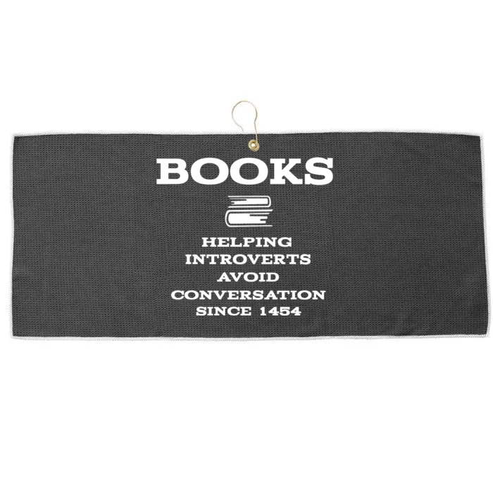 Books Helping Introverts Avoid Conversation Since 1454 Large Microfiber Waffle Golf Towel