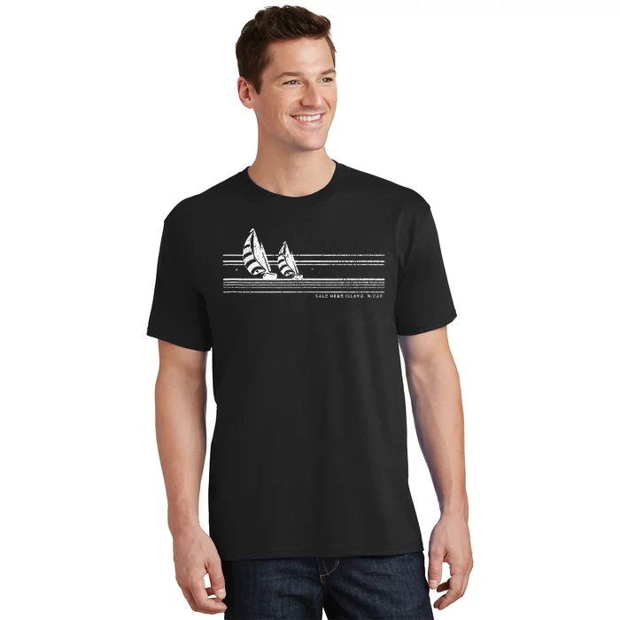 Bald Head Island NC Vintage Sailing 70s Nautical Sailboat T-Shirt