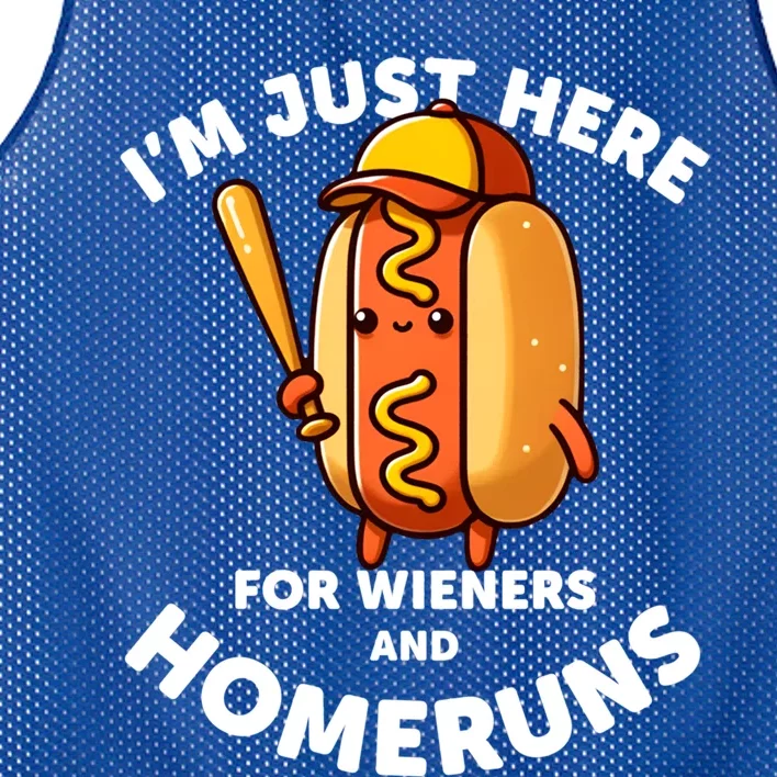 Baseball Humor IM Just Here For Wieners And Homeruns Gift Mesh Reversible Basketball Jersey Tank