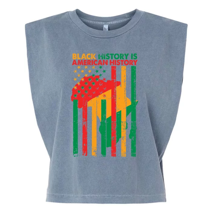 Black History Is American History Usa Flag Meaningful Gift Garment-Dyed Women's Muscle Tee