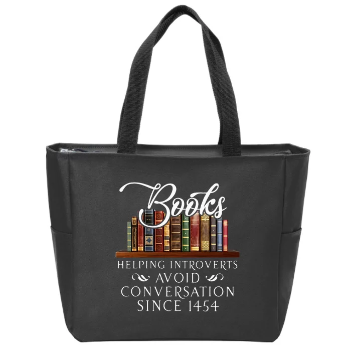 Books Helping Introverts Avoid Conversation Zip Tote Bag