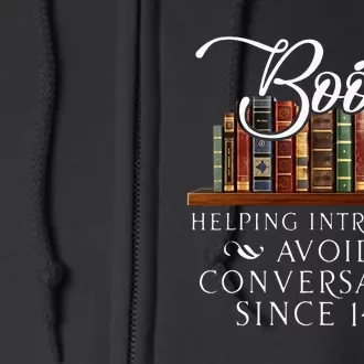 Books Helping Introverts Avoid Conversation Full Zip Hoodie