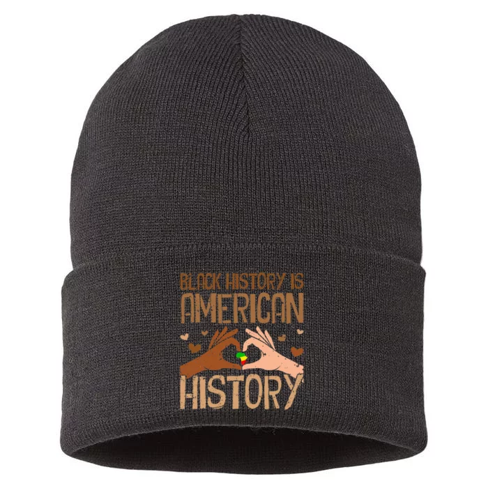 Black History Is American History African PrideJuneteenth Sustainable Knit Beanie