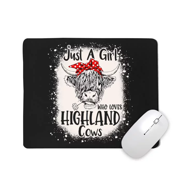 Bleached Heifer Just a Who Loves Highland Cows Mousepad