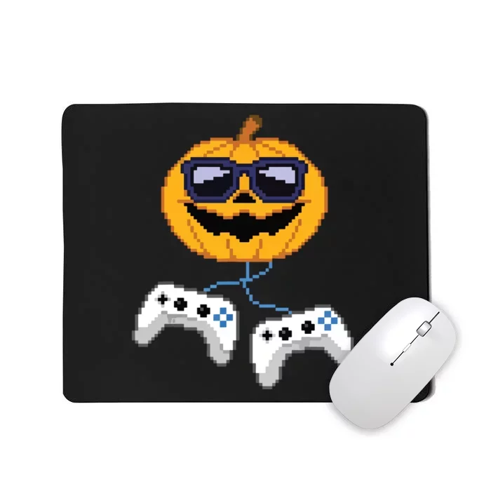 Boy Halloween Jack O Lantern Pixelated Gaming Gamer Mousepad