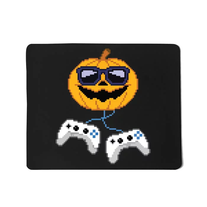 Boy Halloween Jack O Lantern Pixelated Gaming Gamer Mousepad