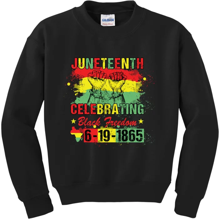 Black History Juneteenth Celebrating Black Freedom 1865 Kids Sweatshirt