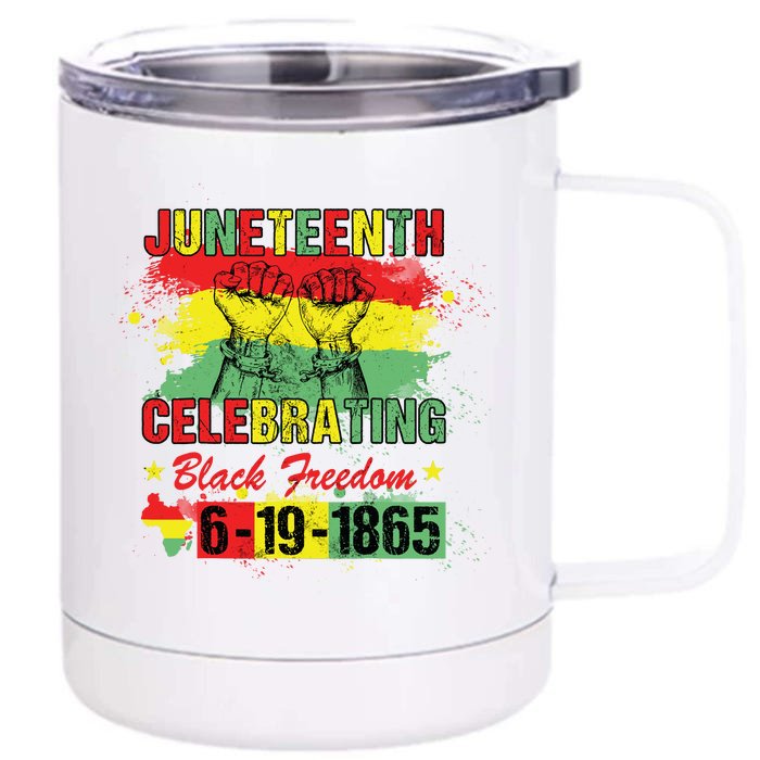 Black History Juneteenth Celebrating Black Freedom 1865 Front & Back 12oz Stainless Steel Tumbler Cup