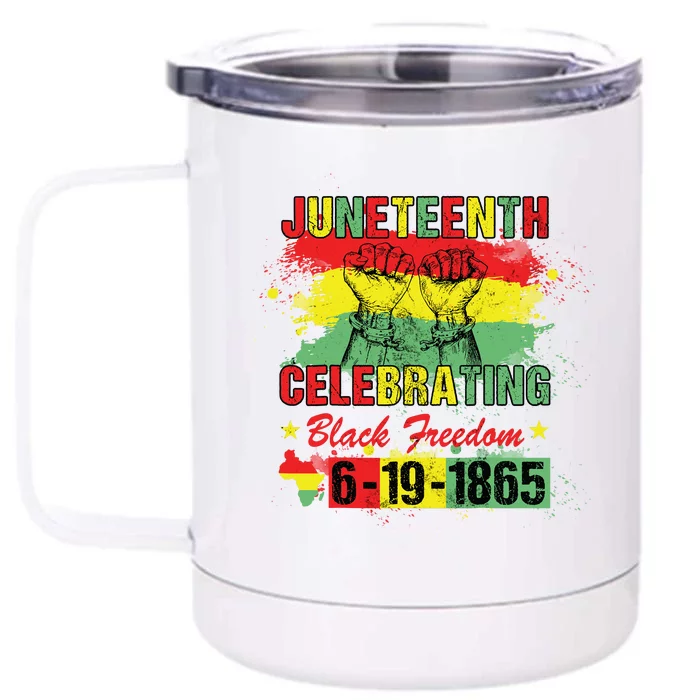 Black History Juneteenth Celebrating Black Freedom 1865 Front & Back 12oz Stainless Steel Tumbler Cup