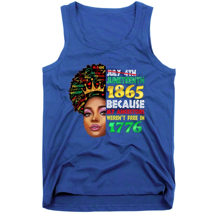 Black History Juneteenth 1865 African American Melanin Gift Tank Top