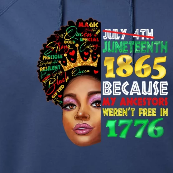 Black History Juneteenth 1865 African American Melanin Gift Performance Fleece Hoodie