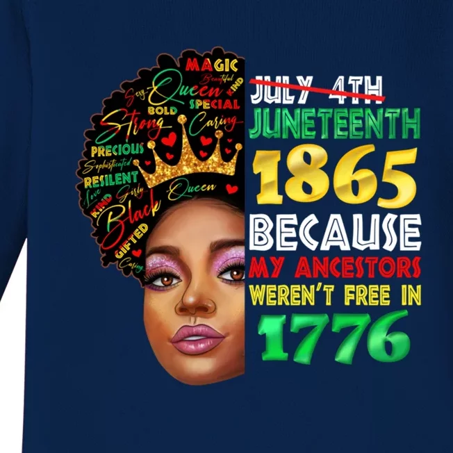 Black History Juneteenth 1865 African American Melanin Gift Baby Long Sleeve Bodysuit