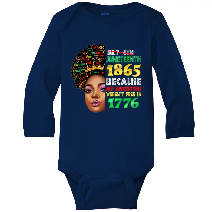 Black History Juneteenth 1865 African American Melanin Gift Baby Long Sleeve Bodysuit