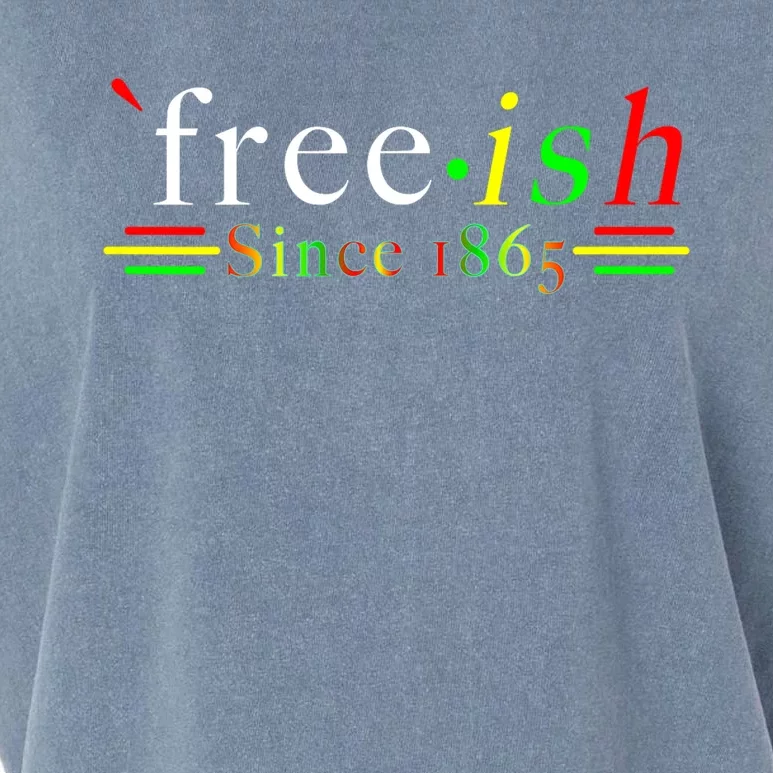 Black History Juneteenth Freedom Emancipation Free.Ish Garment-Dyed Women's Muscle Tee