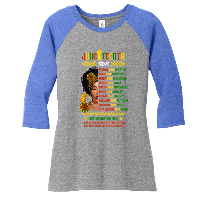 Black History Juneteenth 1865 Dream Like Leader Gift Women's Tri-Blend 3/4-Sleeve Raglan Shirt