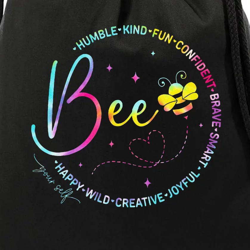 Bee Happy Kind Brave Humble Smart Positive Bumblebee Drawstring Bag