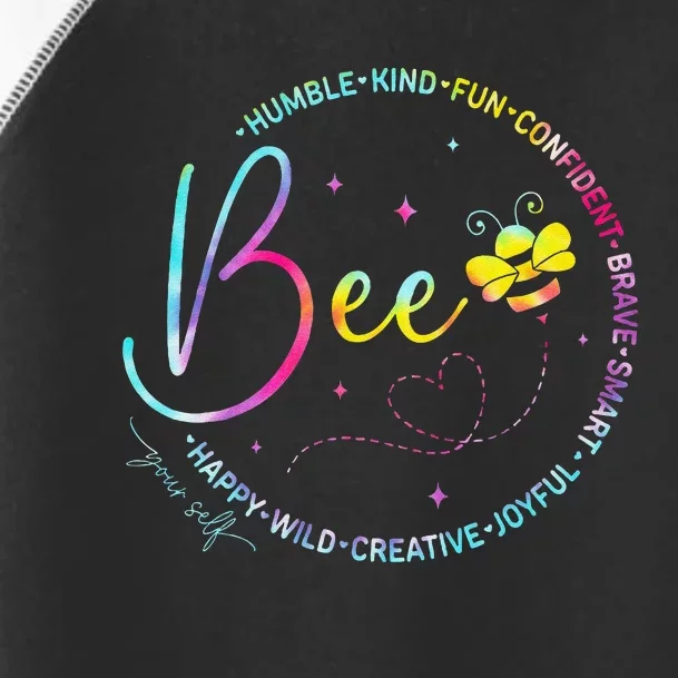 Bee Happy Kind Brave Humble Smart Positive Bumblebee Toddler Fine Jersey T-Shirt