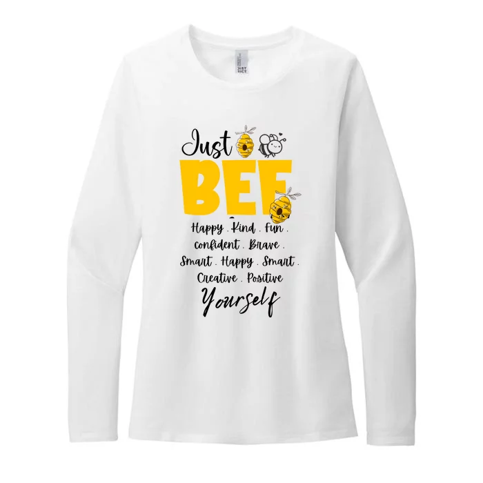 Bee Happy Kind Brave Humble Smart Positive Bumble Bee Womens Womens CVC Long Sleeve Shirt