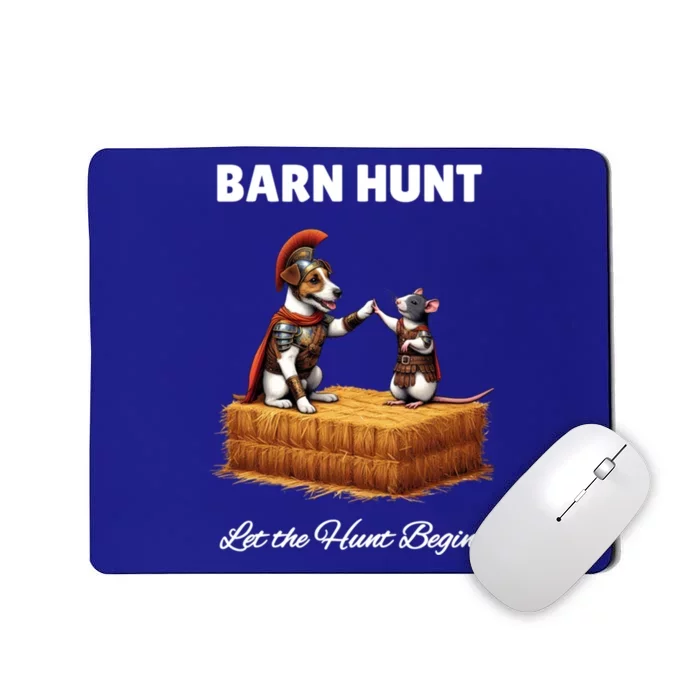 Barn Hunt Lover Cute Warrior Rat And Russell Terrier Dog Gift Mousepad