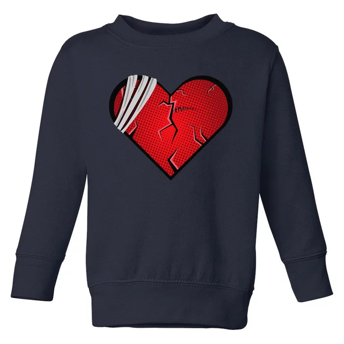 Broken Heart Love Sad Heartbroken Break Up Valentine's Day Toddler Sweatshirt