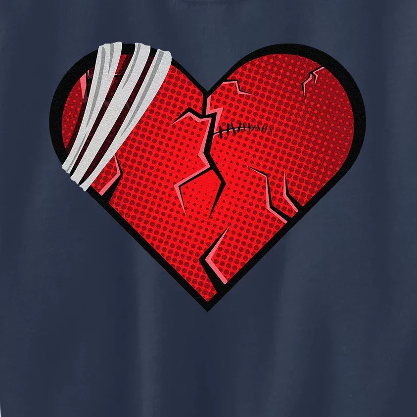 Broken Heart Love Sad Heartbroken Break Up Valentine's Day Kids Sweatshirt