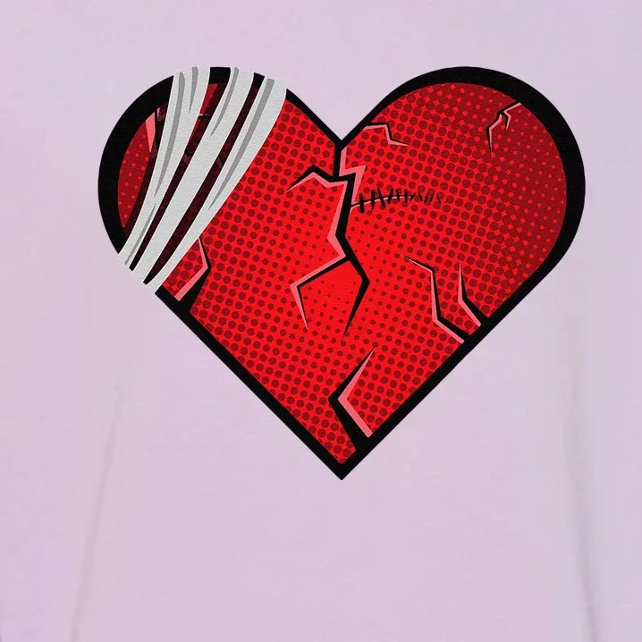 Broken Heart Love Sad Heartbroken Break Up Valentine's Day Garment-Dyed Sweatshirt