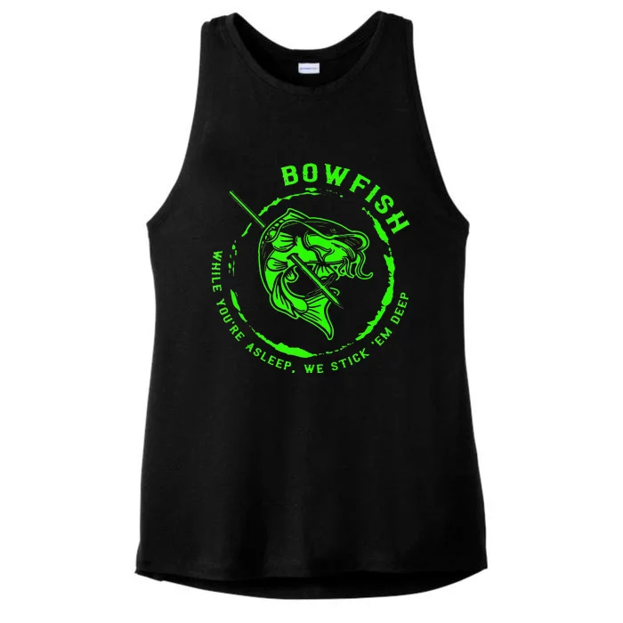 Bowfishing Hunting Lovers Funny Ladies Tri-Blend Wicking Tank