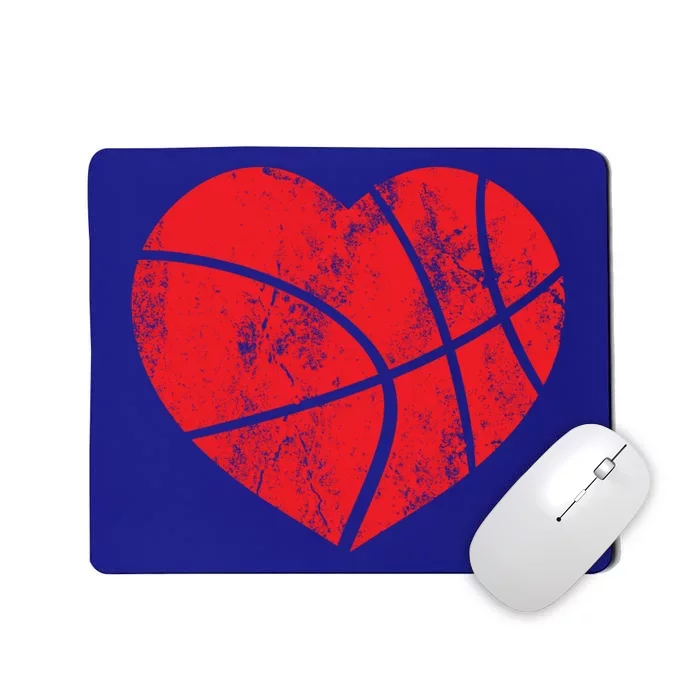 Basketball Heart Love Valentines Day Sport Player Coach Funny Gift Mousepad