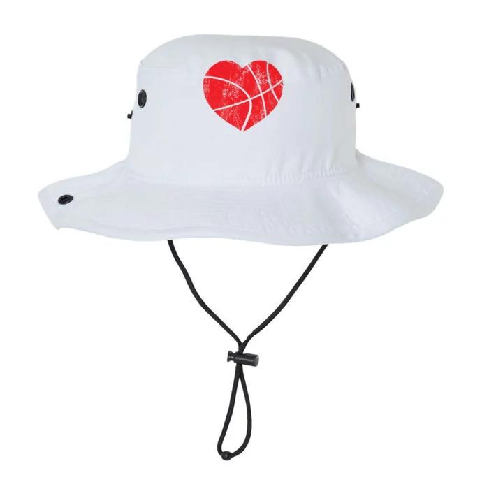 Basketball Heart Love Valentines Day Sport Player Coach Funny Gift Legacy Cool Fit Booney Bucket Hat