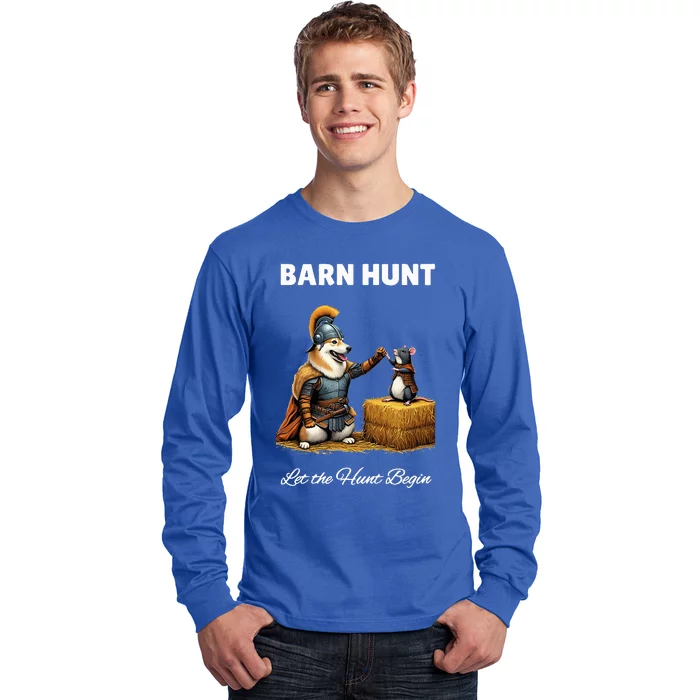 Barn Hunt Lover Warrior Rat And Icelandic Sheepdog Long Sleeve Shirt