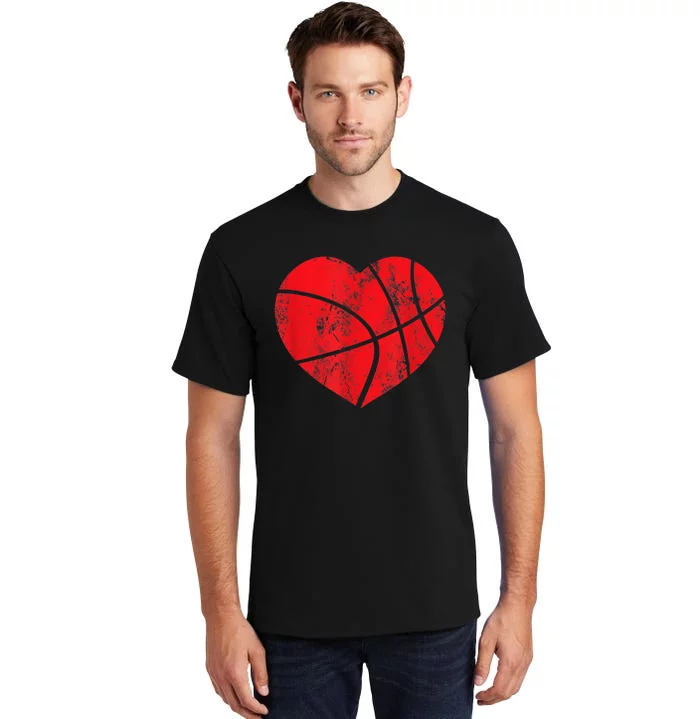 Basketball Heart Love Valentines Day Sport Player Coach K.i.d.s Tall T-Shirt