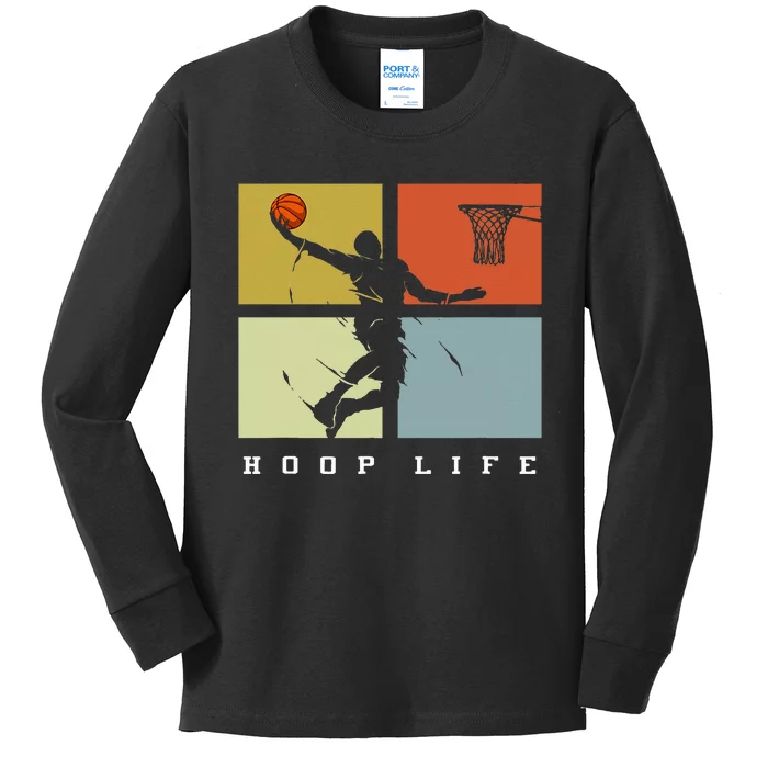 Basketball Hoop Life Player Kids Long Sleeve Shirt