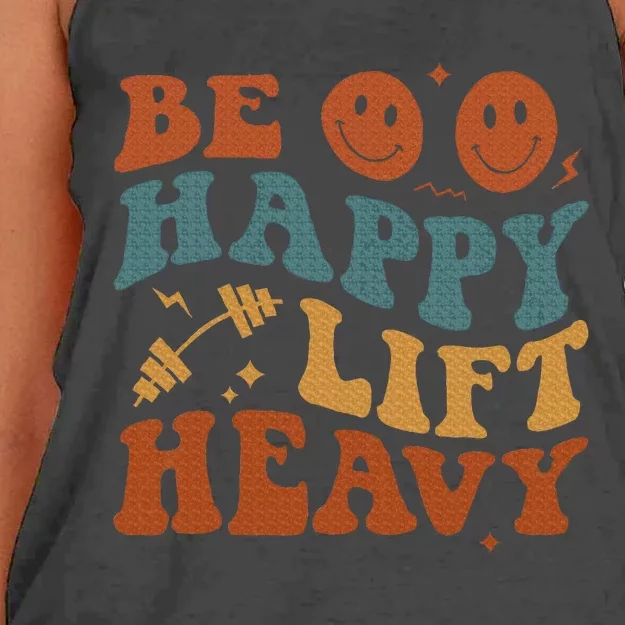 Be Happy Lift Heavy Women's Knotted Racerback Tank