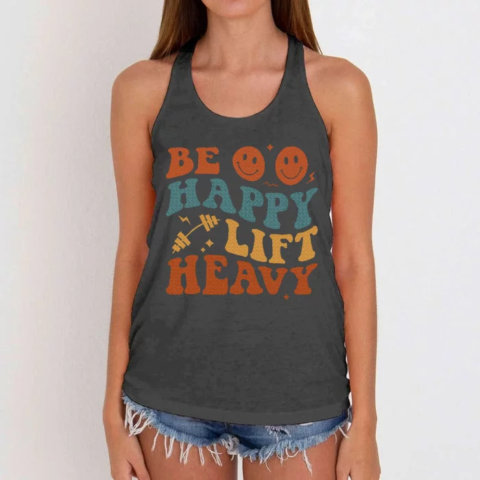 Be Happy Lift Heavy Women's Knotted Racerback Tank