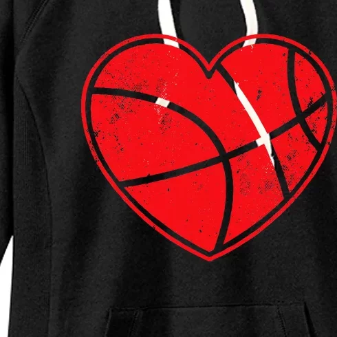 Basketball Heart Love Valentines Day Mom Women's Fleece Hoodie