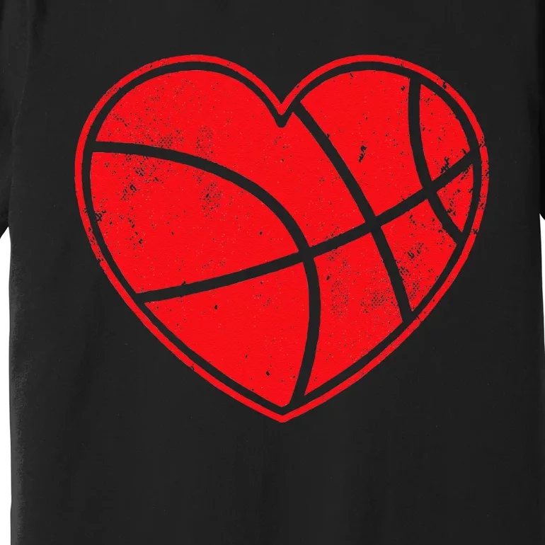 Basketball Heart Love Valentines Day Mom Premium T-Shirt